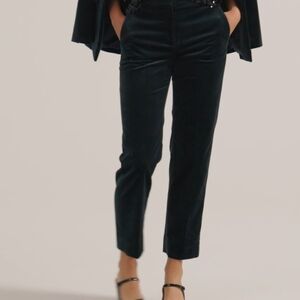 J CREW Kate Straight Leg Pant Stretch Velvet Black Lined Size 6